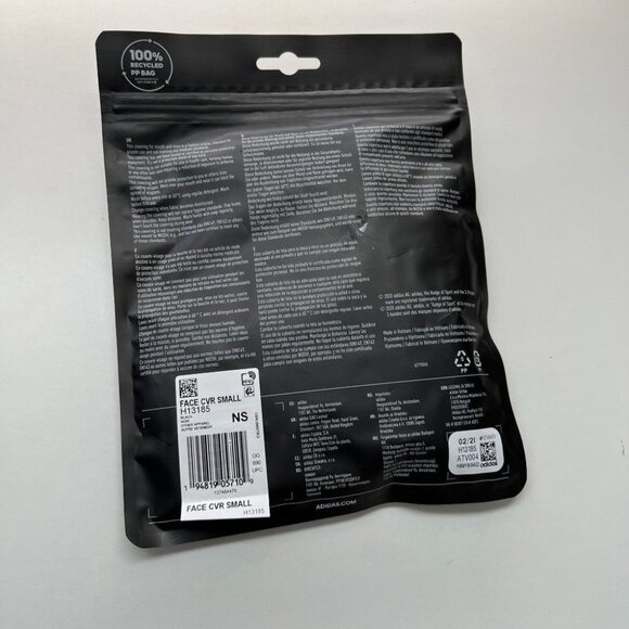 Adidas Face Mask Cover Protection Black Sz S One pack includes 3 masks. - Picture 3 of 4